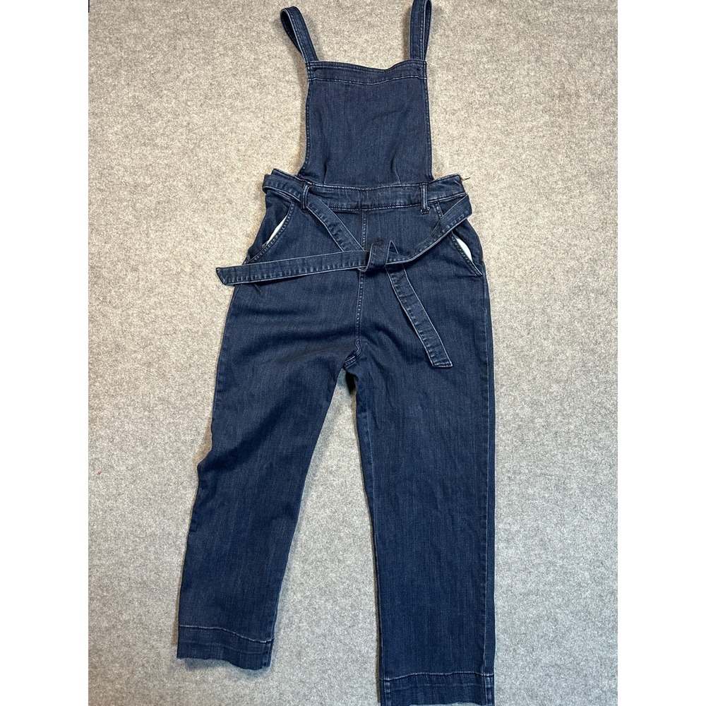 Universal Thread Womens Dark Wash Denim Tie Waist Overalls Blue Size 12